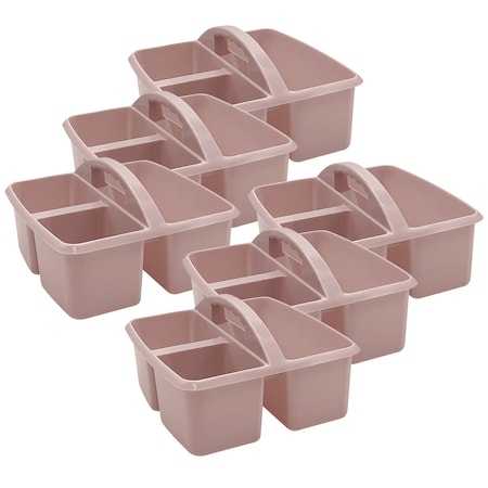 Teacher Created Resources Plastic Storage Caddy, Light Mauve, 6PK 20957